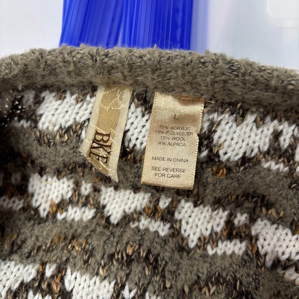 BKE Womens Green Knit Cardigan Wool Alpaca Blend Y2K Buttons L Fairy Grunge Boho